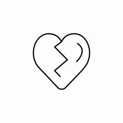broken heart symbol icon sign vector