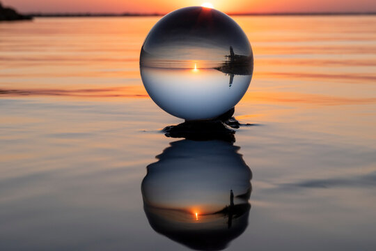 Sunset with a photography sphare