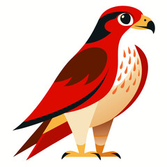 Red-necked Falcon — Minimalist Vector Silhouette