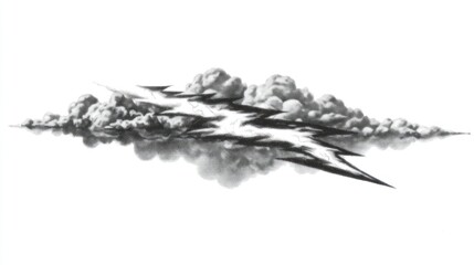 A stylized illustration of a thundercloud with a lightning bolt