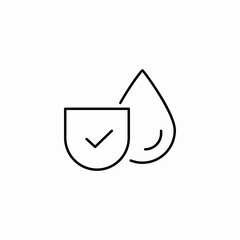 protected water drop icon sign vector
