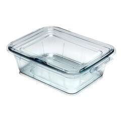Transparent Baking Dish: A sleek, transparent baking dish with a matching lid sits pristine, ready for culinary adventures and food storage.