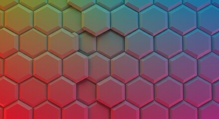 Naklejka premium A vibrant geometric pattern of colorful hexagons in a modern design.