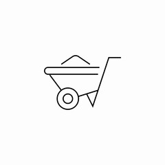 wheelbarrow full dirt icon sign vector