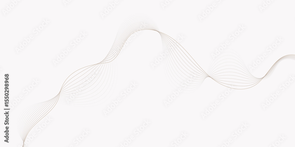 Poster light background with flowing lines creating wave curve line pattern across the space.