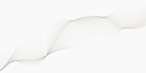 Abstract modern wavy shiny lines pattern on white background creating a flowing and dynamic composition element design.