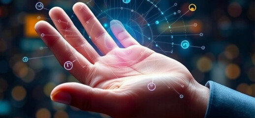 hand touching digital screen