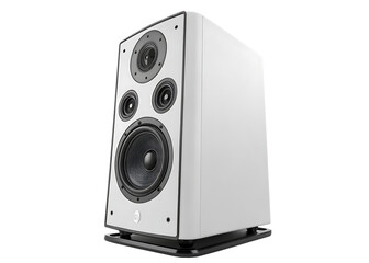 Obraz premium White and Black Modern Audio Speaker with Multiple Drivers Isolated on a transparent background sound