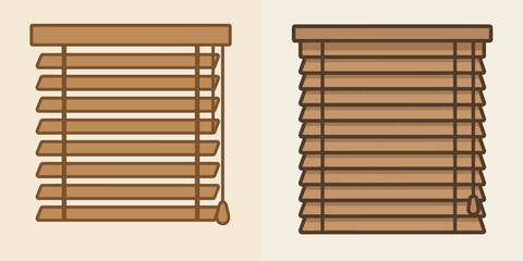 Stylish Wooden Blinds Illustration for Modern Interiors