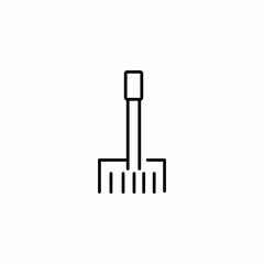 garden hand rake icon sign vector
