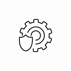 gear shield settings icon sign vector