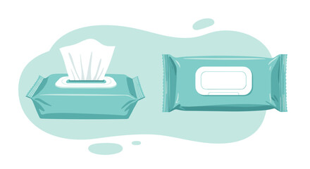 Hygienic wipes illustration perfect for health awareness campaigns, personal care products, and cleanliness promotions
