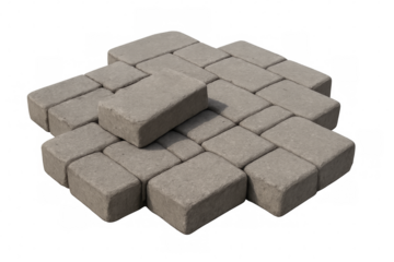 Paving stones creating a solid foundation on transparent background