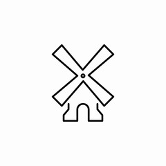 windmill farm structure icon sign vector