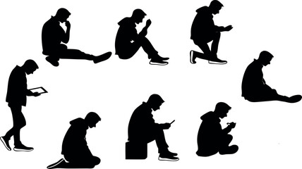  silhouettes of Scroll, Sit, Repeat: A Generation Captivated