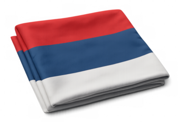 Folded flag of republika srpska on transparent background