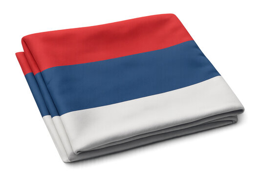 Folded flag of republika srpska on transparent background