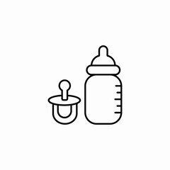 baby bottle pacifier icon sign vector