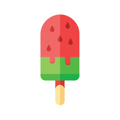 Watermelon popsicle dripping fresh juice Vector illustration