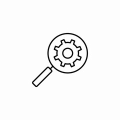 gear settings search icon sign vector