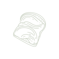 Hand-drawn illustration of a bread spread with chocolate cream for bakery or cafe, menus, cards, and graphic design.