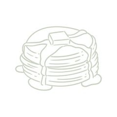 Hand-drawn illustration of a pancake for bakery or cafe, menus, cards, and graphic design.
