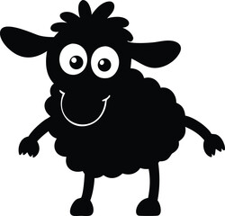 funny sheep cartoon silhouette