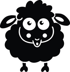 funny sheep cartoon silhouette