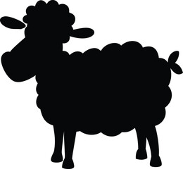 funny sheep cartoon silhouette
