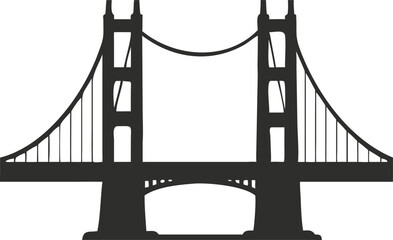 golden gate bridge black silhouette 