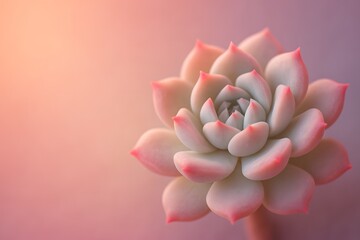Echeveria Succulent in Golden Morning Light - Macro Shot for Plant Lovers and Nature-Inspired Design