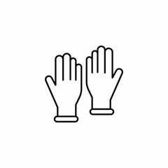 protective rubber gloves icon sign vector