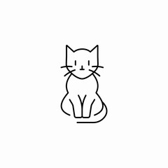 simple sitting cat icon sign vector