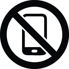 no mobile symbol silhouette vector icon style