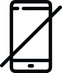 no mobile symbol silhouette vector icon style