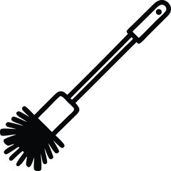 plastic toilet brush line art silhouette