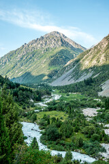 beautiful nature scenes around ala-archa gorge in kygyzstan