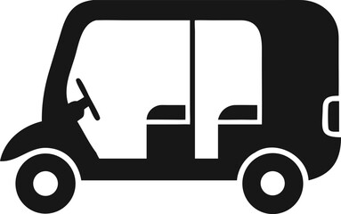 three wheel auto motor rickshaw icon silhouette