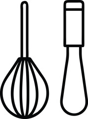 whisk kitchen line art