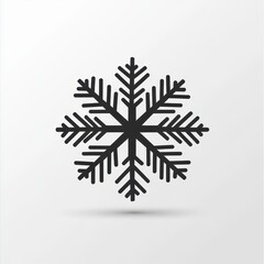 Winter Snowflake Vector: Minimalist Black Silhouette Design
