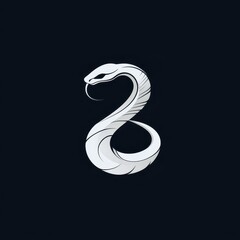 Naklejka premium Minimalist Vector Snake Logo: Modern Art in Black and White