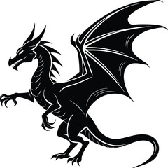 Fototapeta premium Silhouette of Flying Dragon