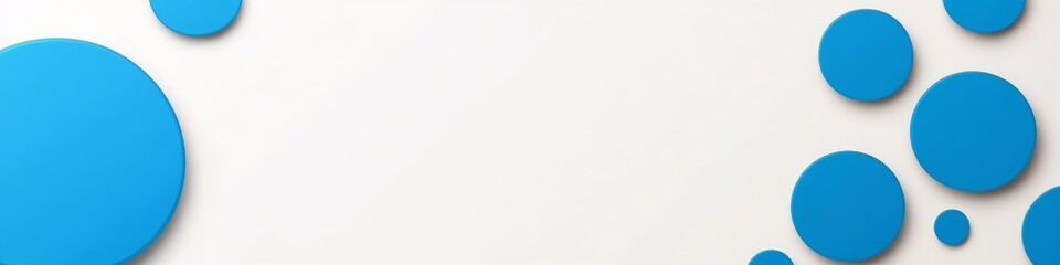 Blue Circles Abstract Background, LinkedIn cover, copy space, AI Generated