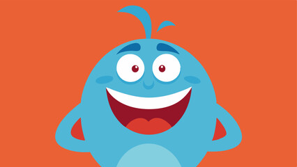 Character with Hands Behind Back A cartoonish character with a big exaggerated grin stands facing the viewer. Their hands are awkwardly tucked behind their back and their eyes are