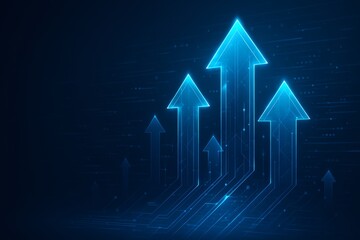 Futuristic technology growth arrows illustration