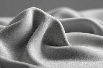 Obraz premium closeup view of soft fabric intertwined with fine sand set against clean soft gray background