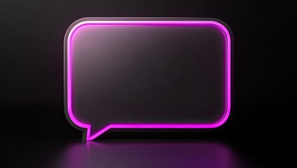 3D rendered speech bubble, neon pink