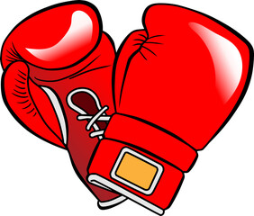 boxing gloves red vector illustration isolated on white background