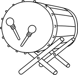 large drum line vector illustration isolated on white background
