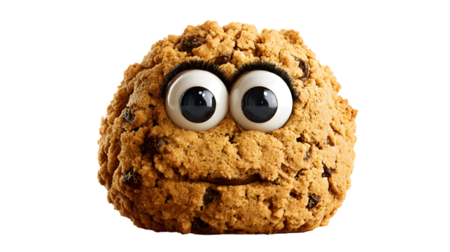Cute Cookie Character with Eyes and Smile